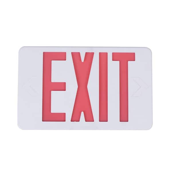 Commercial Electric 1-Pack 14-Watt Equivalent Integrated LED White Exit Sign with Ni-Cad 4.8-Volt Battery