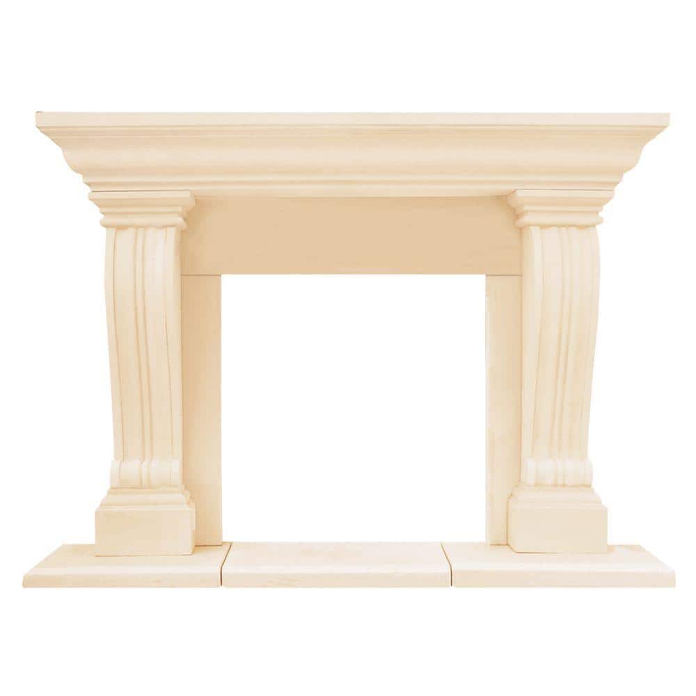 Historic Mantels Chateau Series Jordana 52 in. x 74 in. Cast Stone Mantel