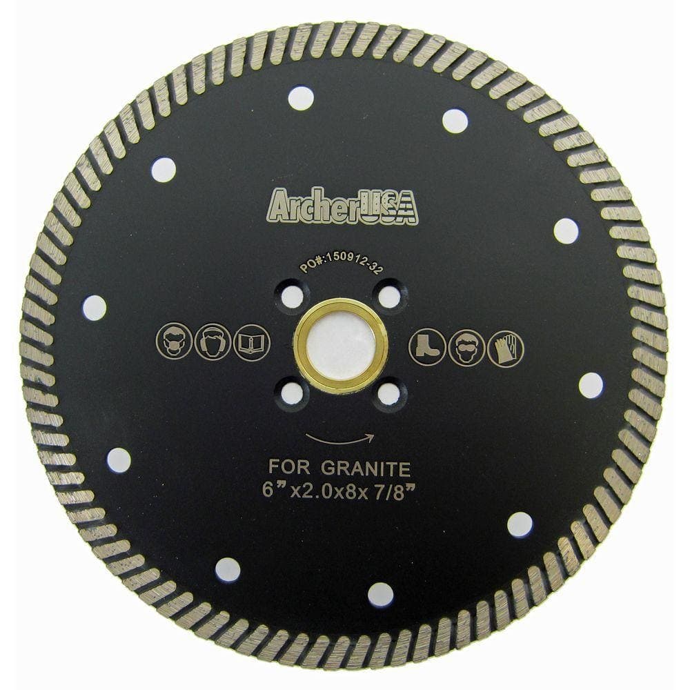 Archer USA 6 in. Narrow Turbo Diamond Blade for Granite Cutting