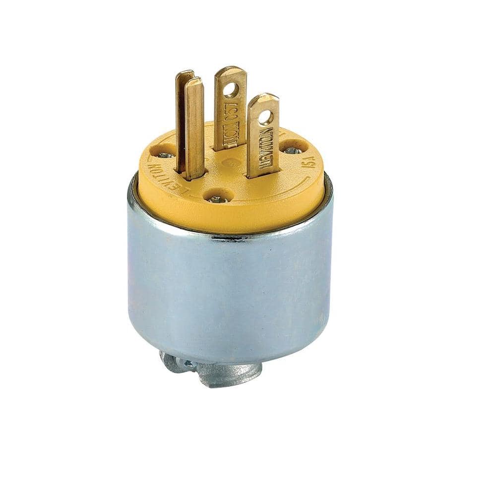 Leviton 15 Amp 125-Volt 3-Way Straight Blade Grounding Plug 515PA
