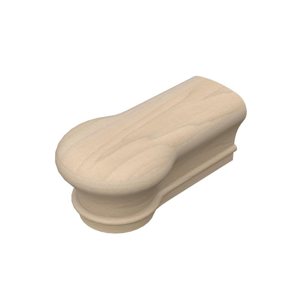EVERMARK Stair Parts 7019 Unfinished Poplar Opening Cap Handrail Fitting