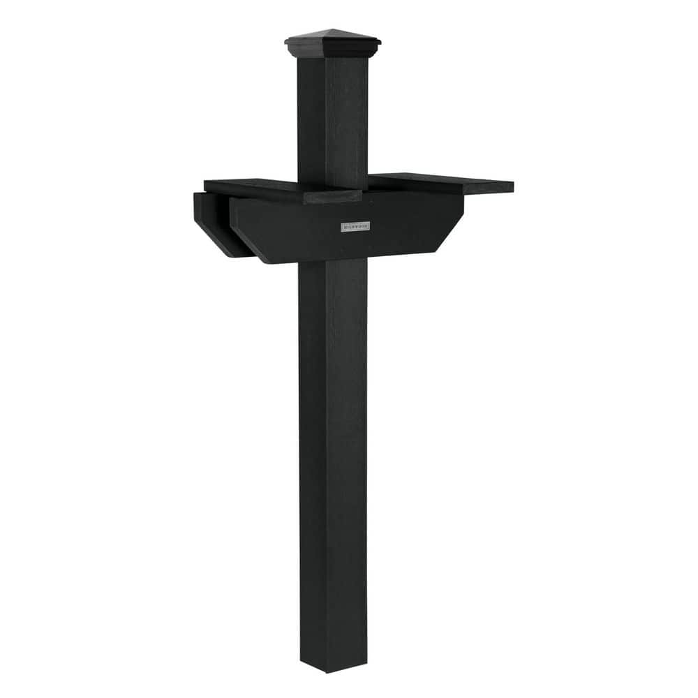 Highwood Hazelton Black 2-Sided Mailbox Post