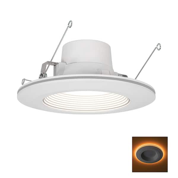 Commercial Electric 1-pack 6 in. Title 20 Integrated LED Recessed Light Trim with Night Light Feature 670 Lumens Adjustable CCT Dimmable