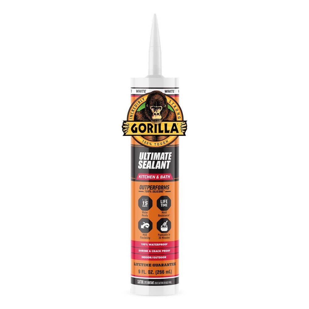 Gorilla 9 oz. White Ultimate Hybrid Paintable Kitchen and Bath Sealant (12-Pack)