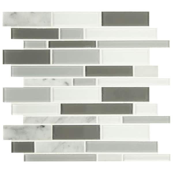 MSI Positano Interlocking 12 in. x 14 in. x 0.24 in. Glass Mesh-Mounted Mosaic Wall Tile (1 sq. ft./Each)