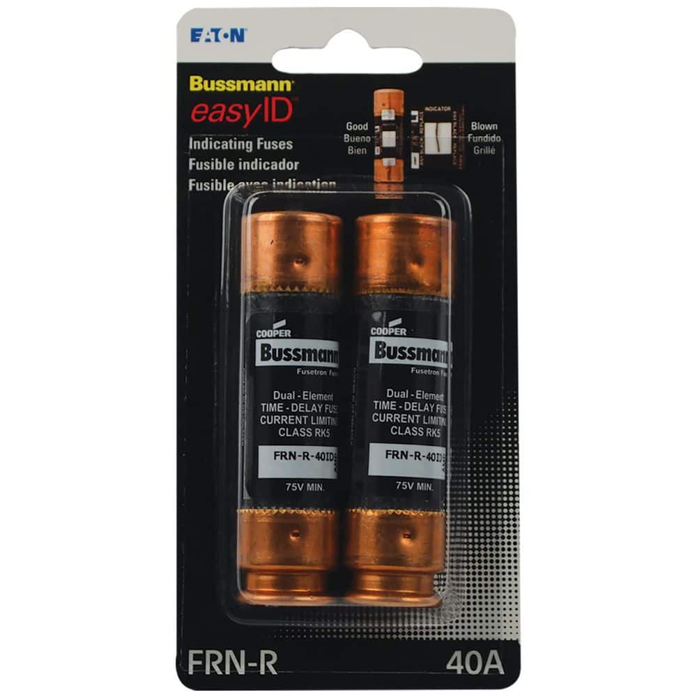 Cooper Bussmann 40 Amp EasyID Fusetron Dual Element Time-Delay Current Limiting Class RK5 Fuse 250-Volt Carded UL-Listed