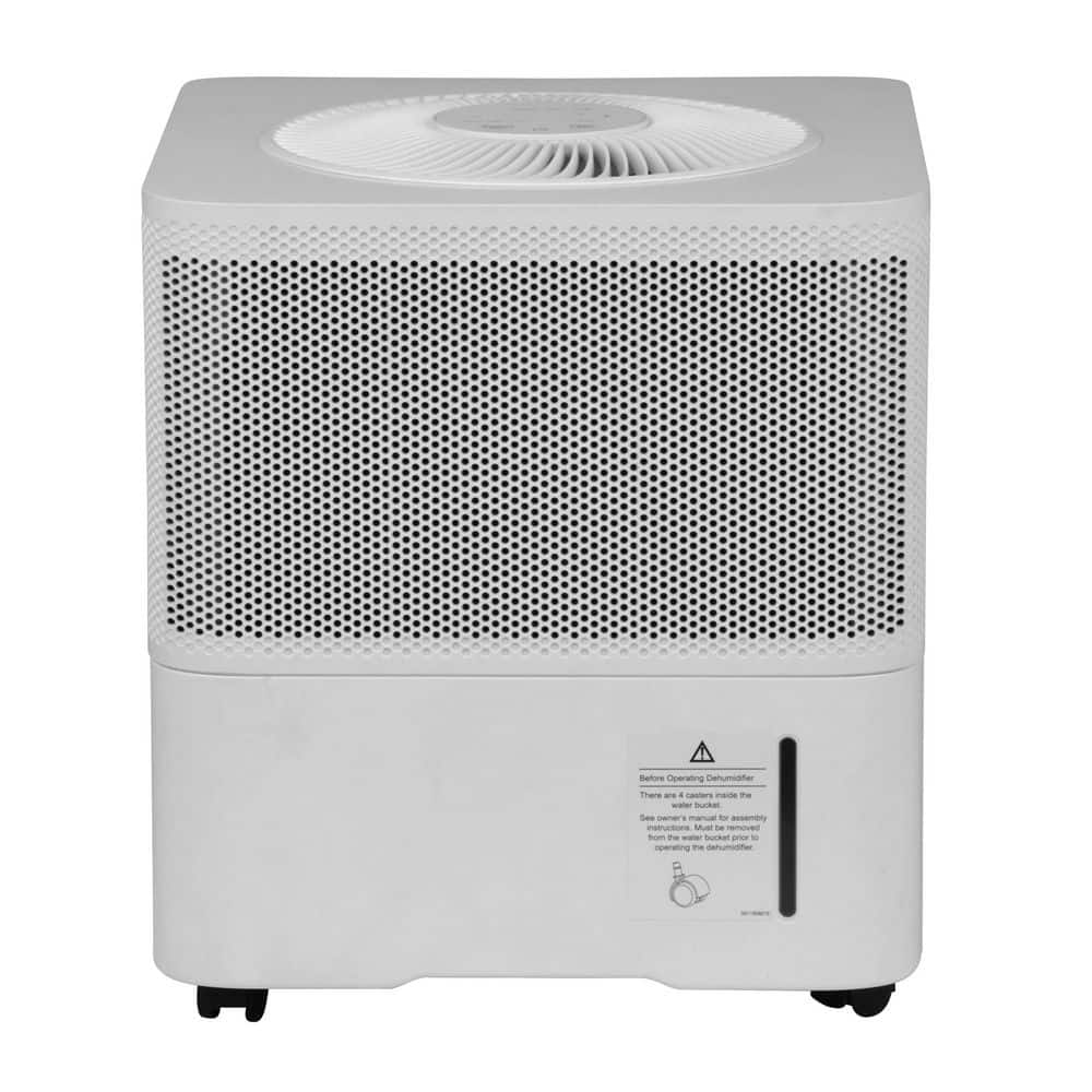 GE 25 pt. for Damp Rooms Up to 2500 sq. ft. Residential Dehumidifier with Bucket in. White, ENERGY STAR