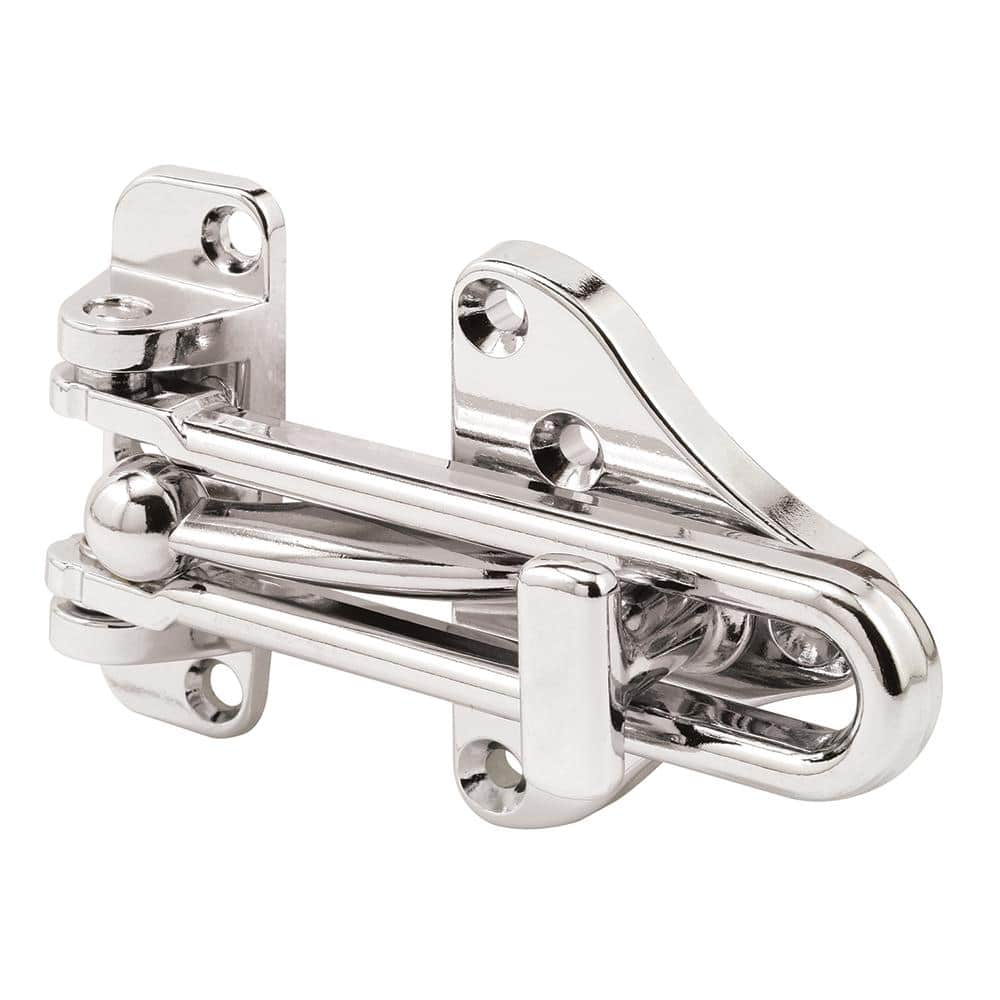 Prime-Line Chrome Finish Swing Bar Door Guard with High Security Auxiliary Lock