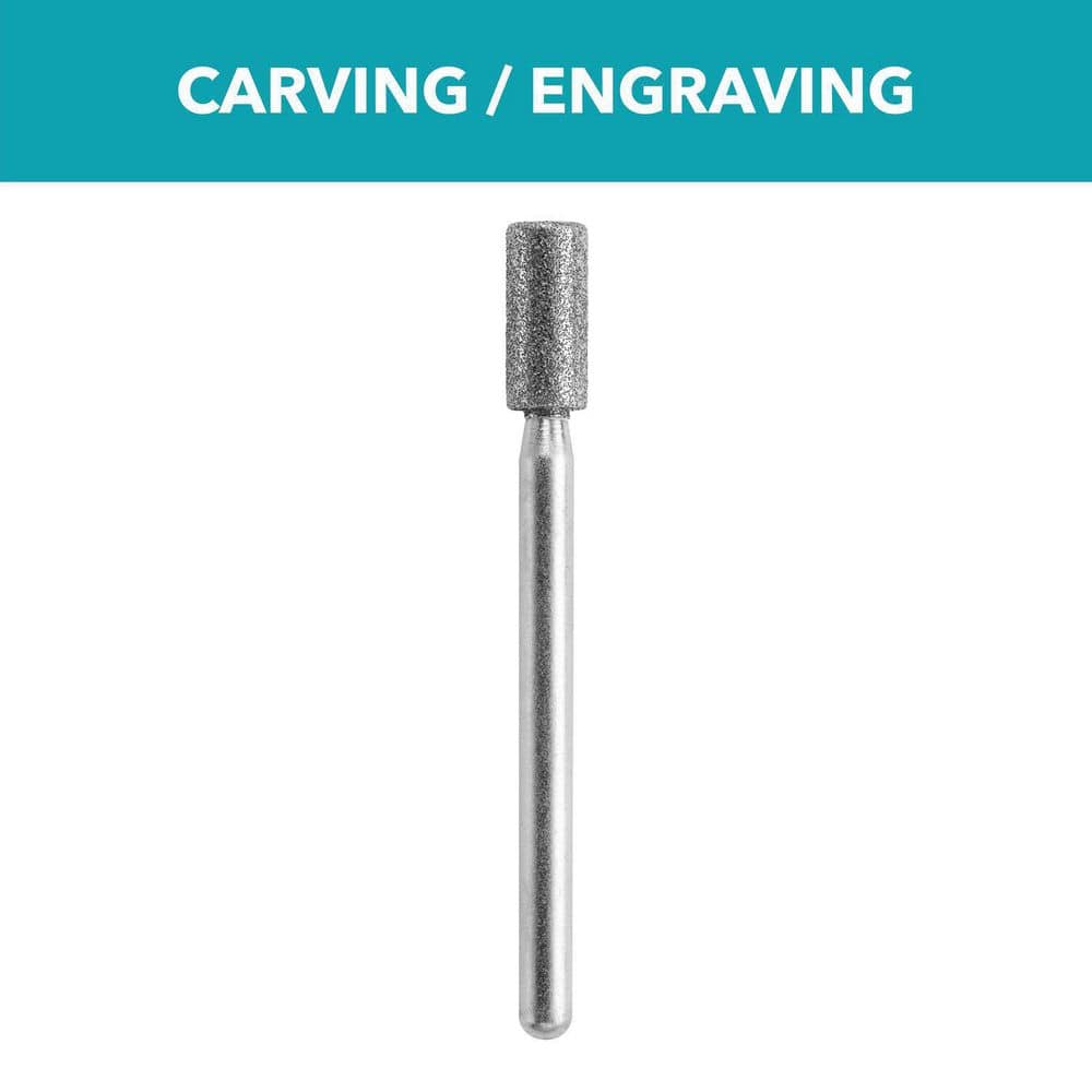 Dremel 3/16 in. Rotary Accessory Diamond Wheel Cylinder Point for Wood, Ceramic, Glass, Hardened Steel + Semi-Precious Stones