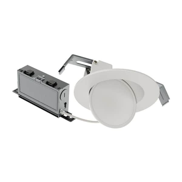 HALO 1-pack HLA 4 in. Canless LED Recessed Lighting With Super Adjustable Gimbal, CCT Select, Dimming, 600 Lumens-Round