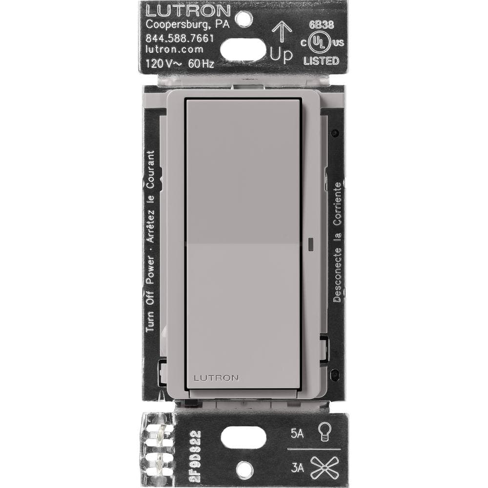 Lutron Claro Smart Switch for Caseta, On/Off Control of Lights/Fans, 5-Amp/Neutral Wire Required, (DVRF-5NS-GR)