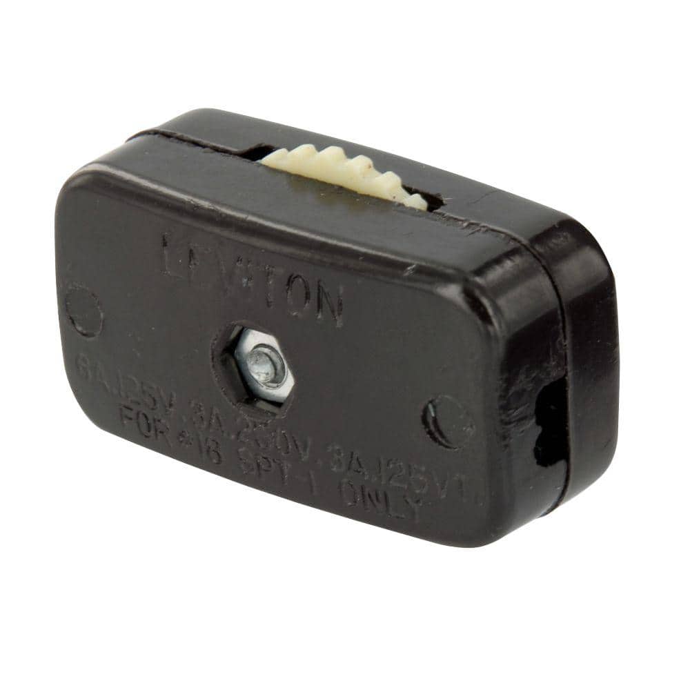 Leviton 6 Amp Mini Thumb Wheel Cord Switch, Brown