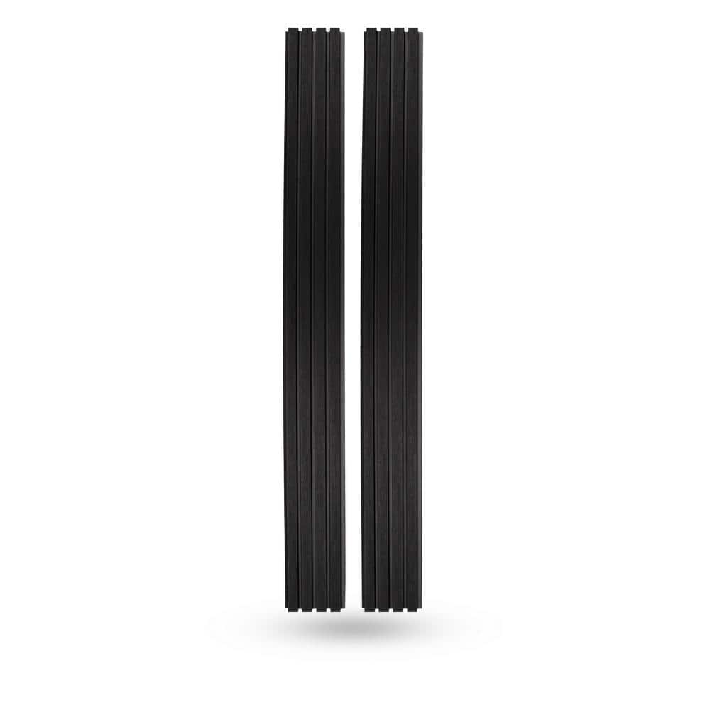 Ejoy 8. 5 in. x 106 in. x 1 in. Composite Cladding Siding Outdoor Wall Panel Board in Black Color (Set of 2-Piece)