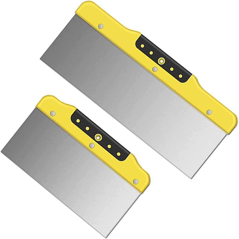 KIWDZFU 8 12 Stainless Steel Drywall Taping Knife Set with Tapered Blade and Ergonomic Handle for Wall Decoration Tools