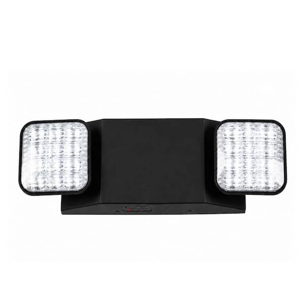 Commercial Electric 1-Pack 11-Watt Equivalent Rectangle Integrated LED Black Emergency Light with Ni-Cad 6.0-Volt Battery