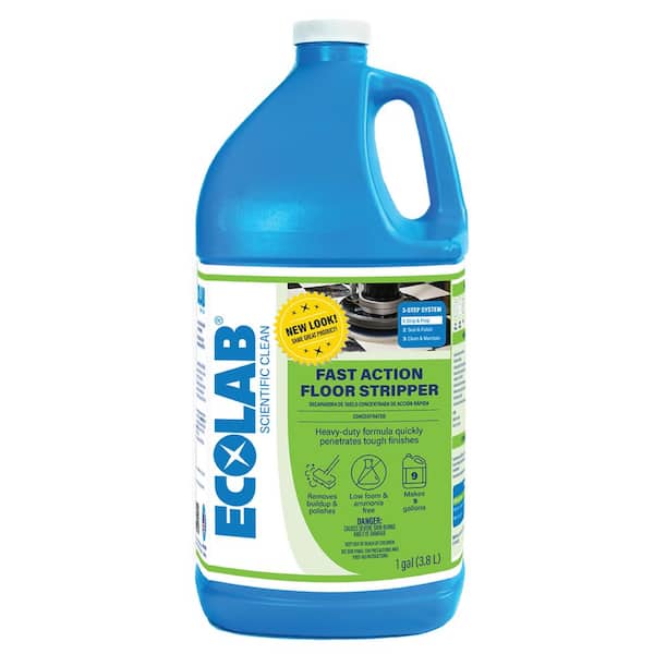 ECOLAB 1 Gal. Fast Action Floor Stripper Concentrate; Removes Heavy Build Up on Vinyl, Epoxy and Concrete Flooring