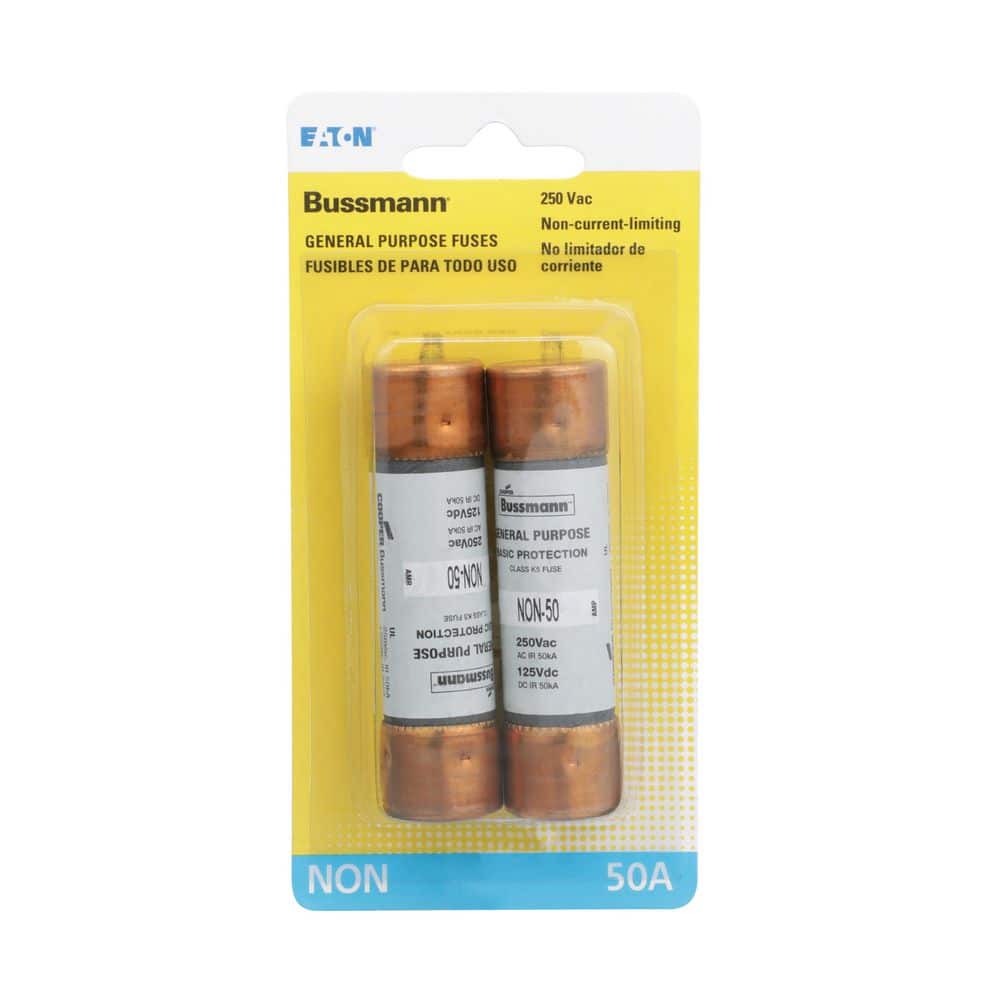 Cooper Bussmann 50 Amp Brass Cartridge Fuses (2-Pack)