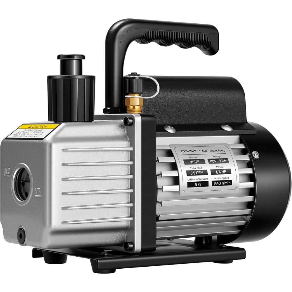 VIVOHOME 1/4 HP 3.5 CFM Black Air Vacuum Pump