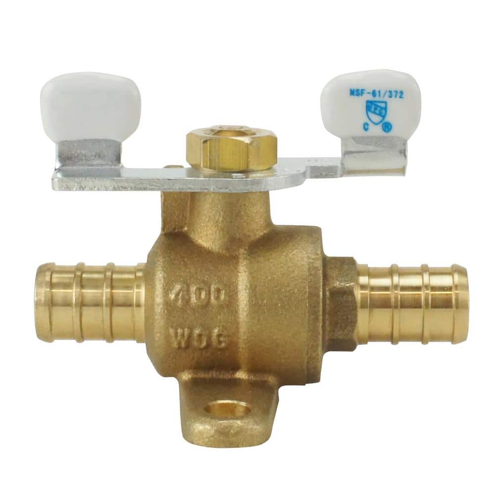 Apollo . Brass PEX-B Barb Ball Valve with Tee Handle and Mounting Pad