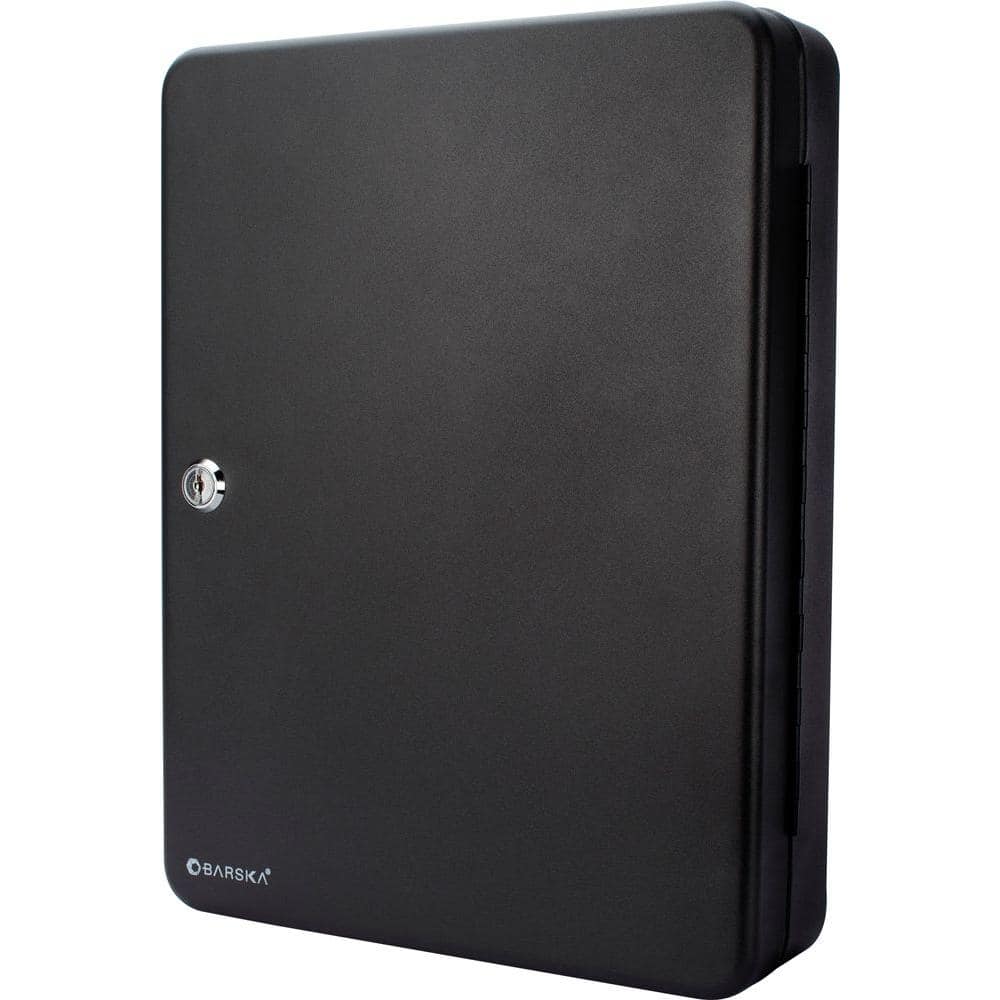 BARSKA 48-Position Steel Key Lock Box Safe with Key Lock, Black