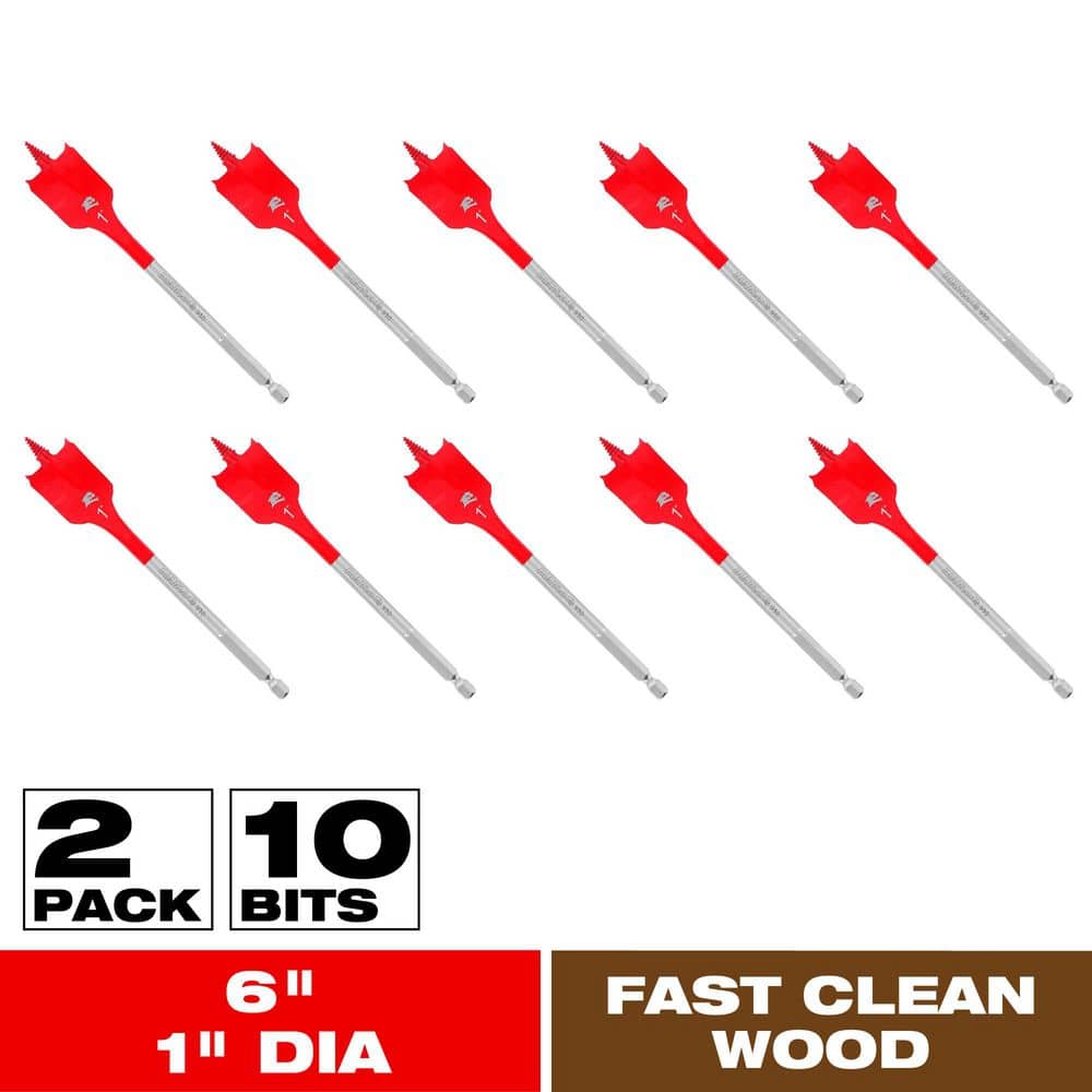 DIABLO 1 in. x 6 in. SPEEDemon Spade Bit (2-Packs, 10-Pack)