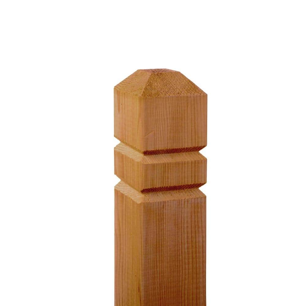 ProWood 4 in. x 4 in. x 4-1/2 ft. Double V-Groove Western Red Cedar Wood Deck Post