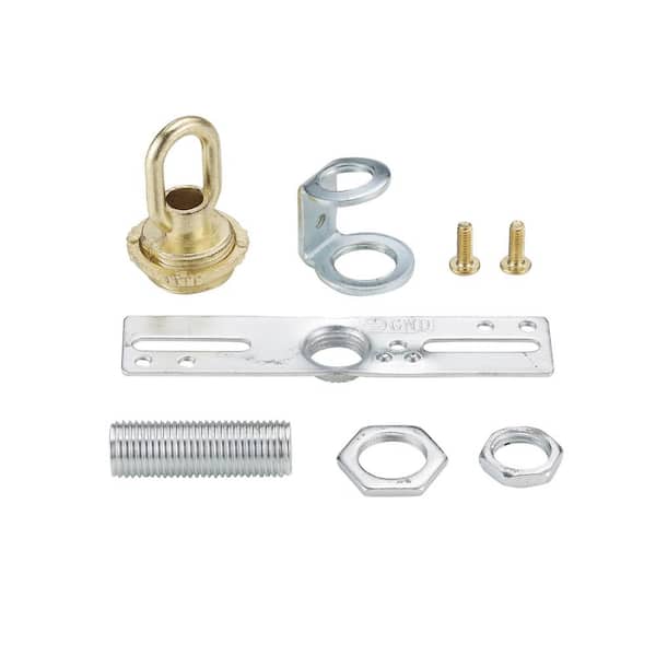 Bel Air Lighting Brass Screw Collar Loop Kit with Crossbar for Hanging Light Fixtures