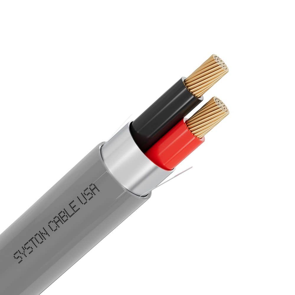 Syston Cable Technology 50 ft. 18/2 Gray Shielded Stranded Bare Copper CL3R-Riser Rated Low Voltage Security/Alarm/Control Wire Indoor/Outdoor