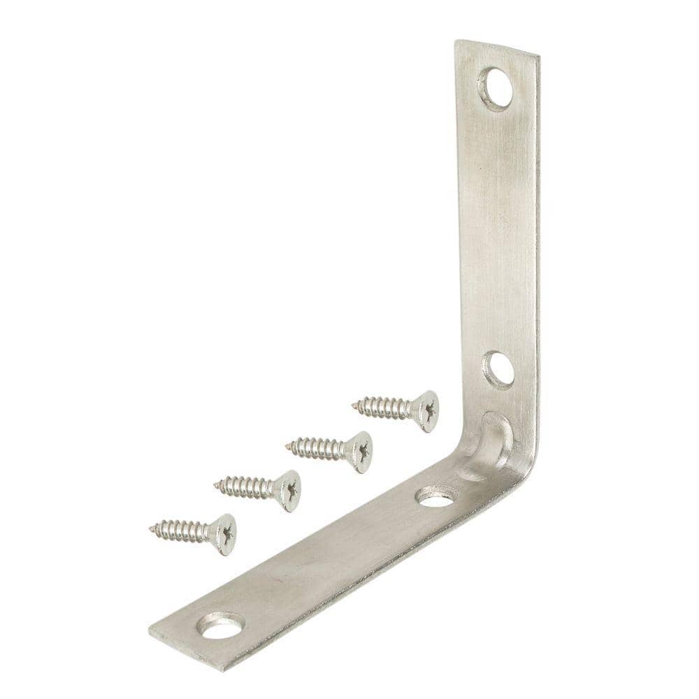 Everbilt (4-Pack) 4 in. Stainless Steel Corner Braces