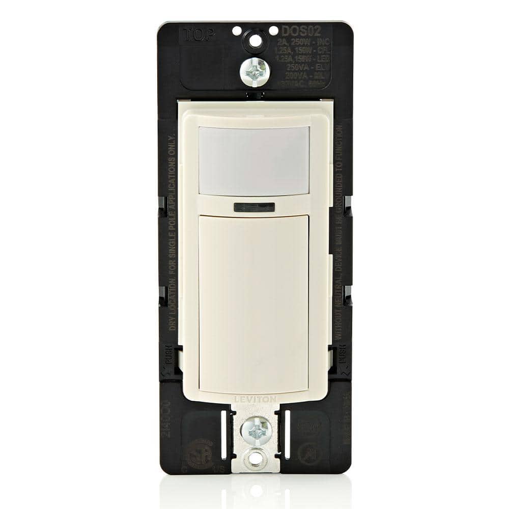 Leviton Decora Motion Sensor In-Wall Switch, Auto-On, 2A, Single Pole,, DOS02-3PW