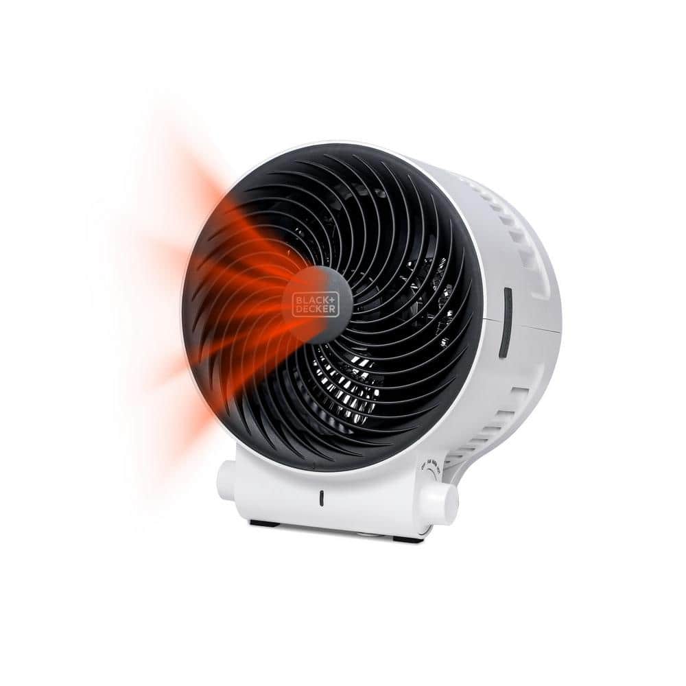 BLACK+DECKER Dual Function Desktop Heater Fan, 3 Settings, 750W/1500W Space Heater & Cooling Fan for Home Office, White