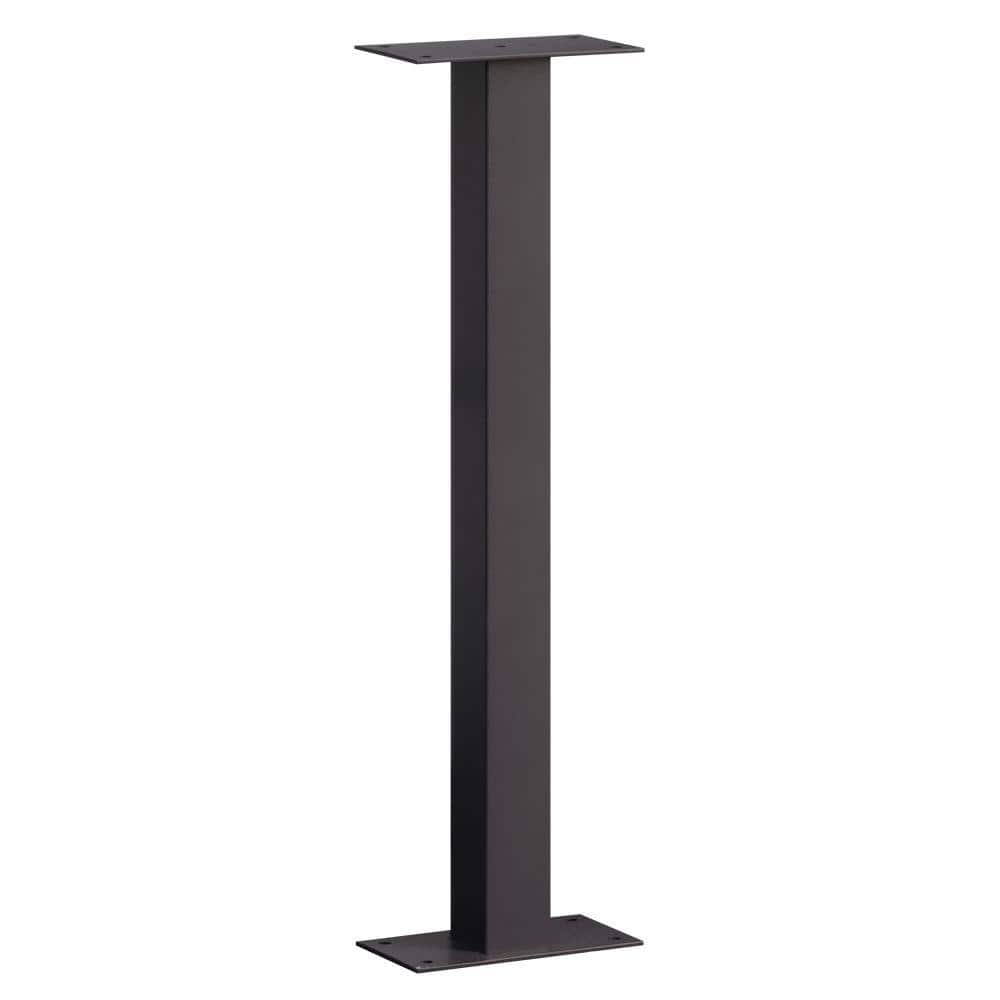 Salsbury Industries Standard Bolt Mounted Pedestal for Roadside Mailbox in Black