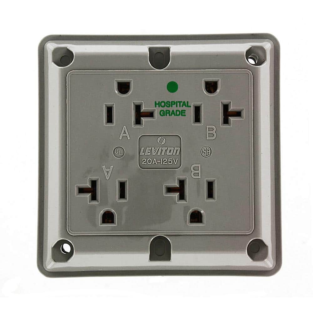 Leviton Amp 125 V Hospital Grade Quadplex Outlet/Receptacle, (1-Pack)