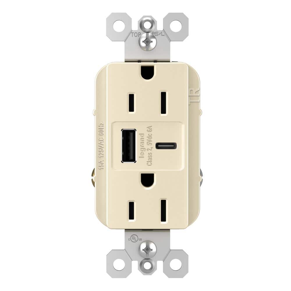 Legrand radiant Amp 125-Volt Decorator Duplex Outlet with 6.0 Amp Type A/C USB