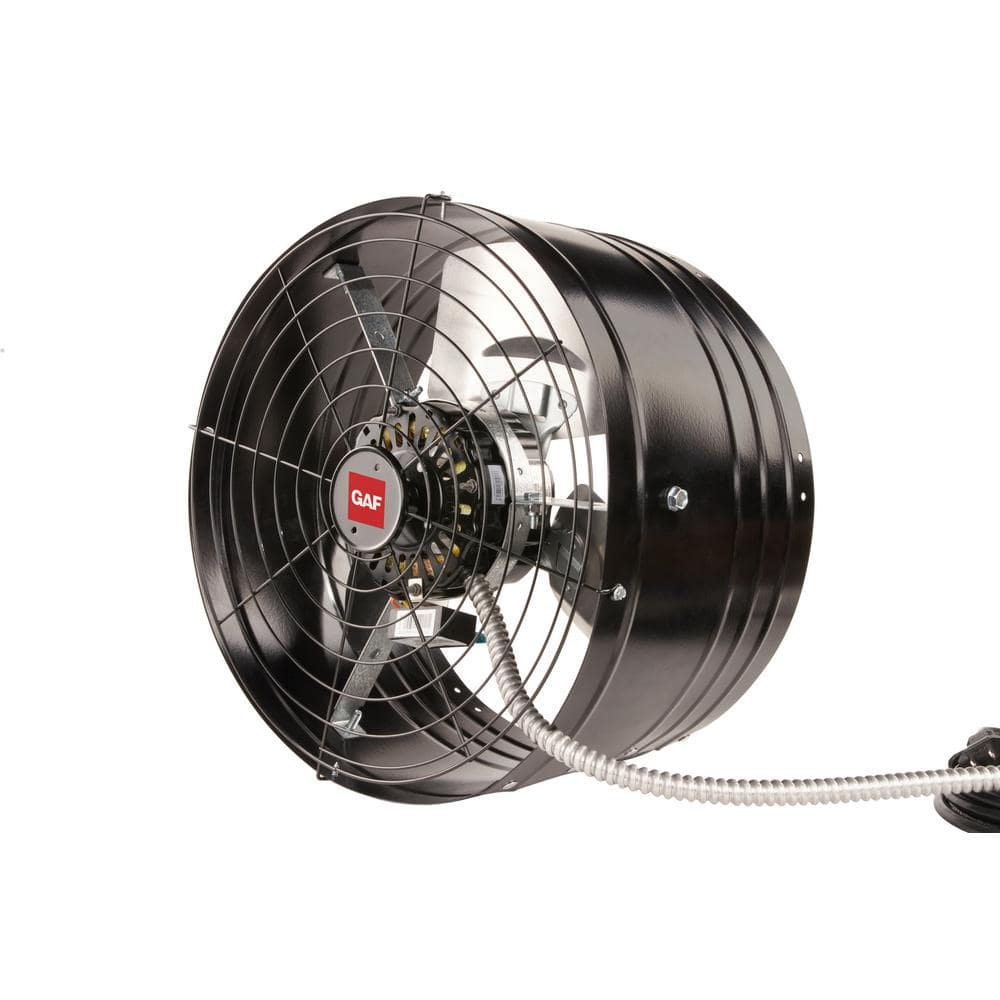 Master Flow 1600 CFM Black EZ Cool Plug-In Gable Mount Attic Fan