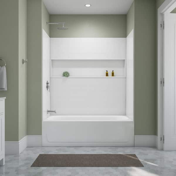 Bootz Industries Maui 60 in. x 30 in. Alcove Soaking Bathtub with Left Drain in White
