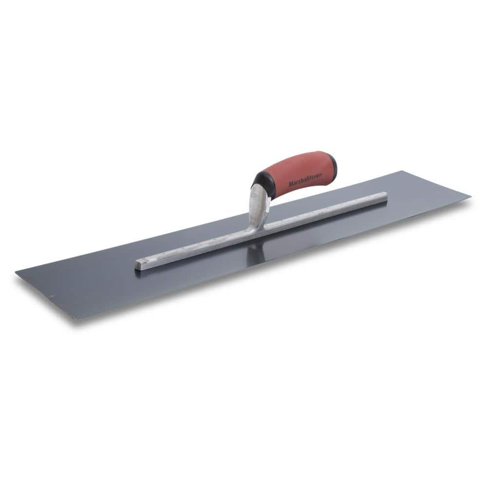 MARSHALLTOWN 24 in. x 4 in. Blue Steel Finishing Curved Durasoft Handle Trowel