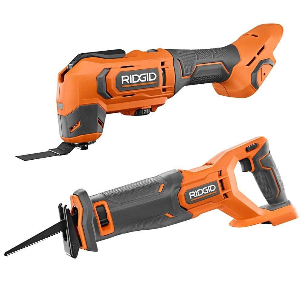 RIDGID 18V Cordless 2-Tool Combo Kit with Oscillating Multi-Tool and Reciprocating Saw (Tools Only)