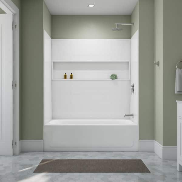Bootz Industries Maui 60 in. x 30 in. Alcove Soaking Bathtub with Right Drain in White