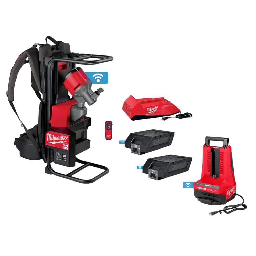 Milwaukee MX FUEL Lithium-Ion Cordless Concrete Vibrator Kit with (2) Batteries, Charger & Super Charger