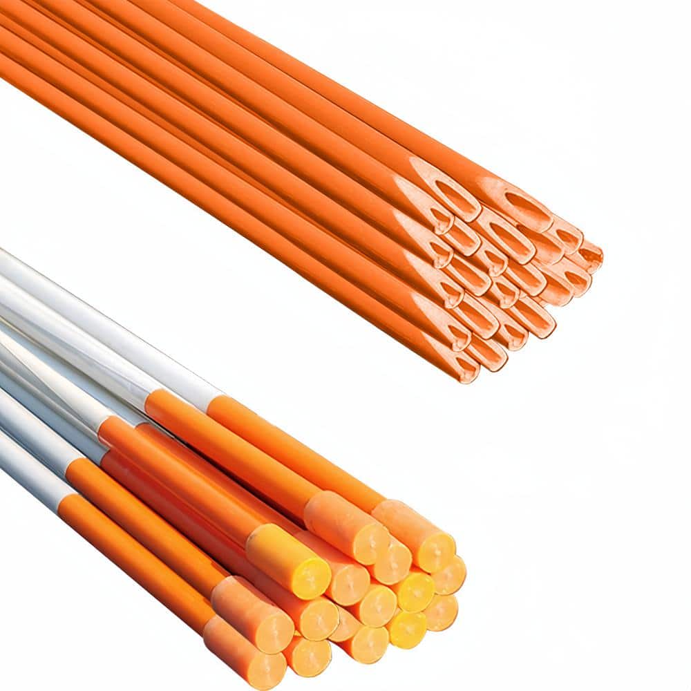 FiberMarker 48 in. Reflective Hollow Driveway Markers Orange 20-Pack 5/16 in. Dia Snow Markers Snow Stakes