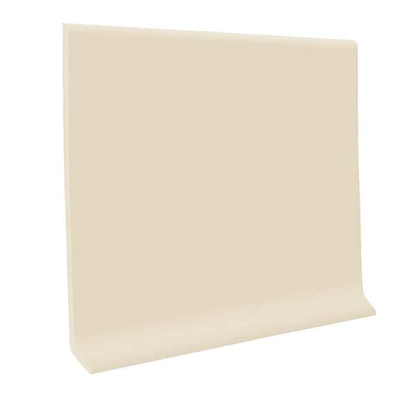 ROPPE Color Almond 0.080 in. T x 4 in. W x 4 ft. L Dryback Vinyl Covebase