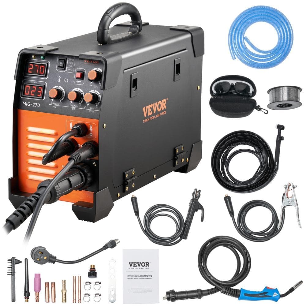 VEVOR 3 in. 1 MIG MMA Lift TIG Welder 220 Amp Electric AC 110/220-Volt Welding Machine Combo with LCD Digital Display IGBT