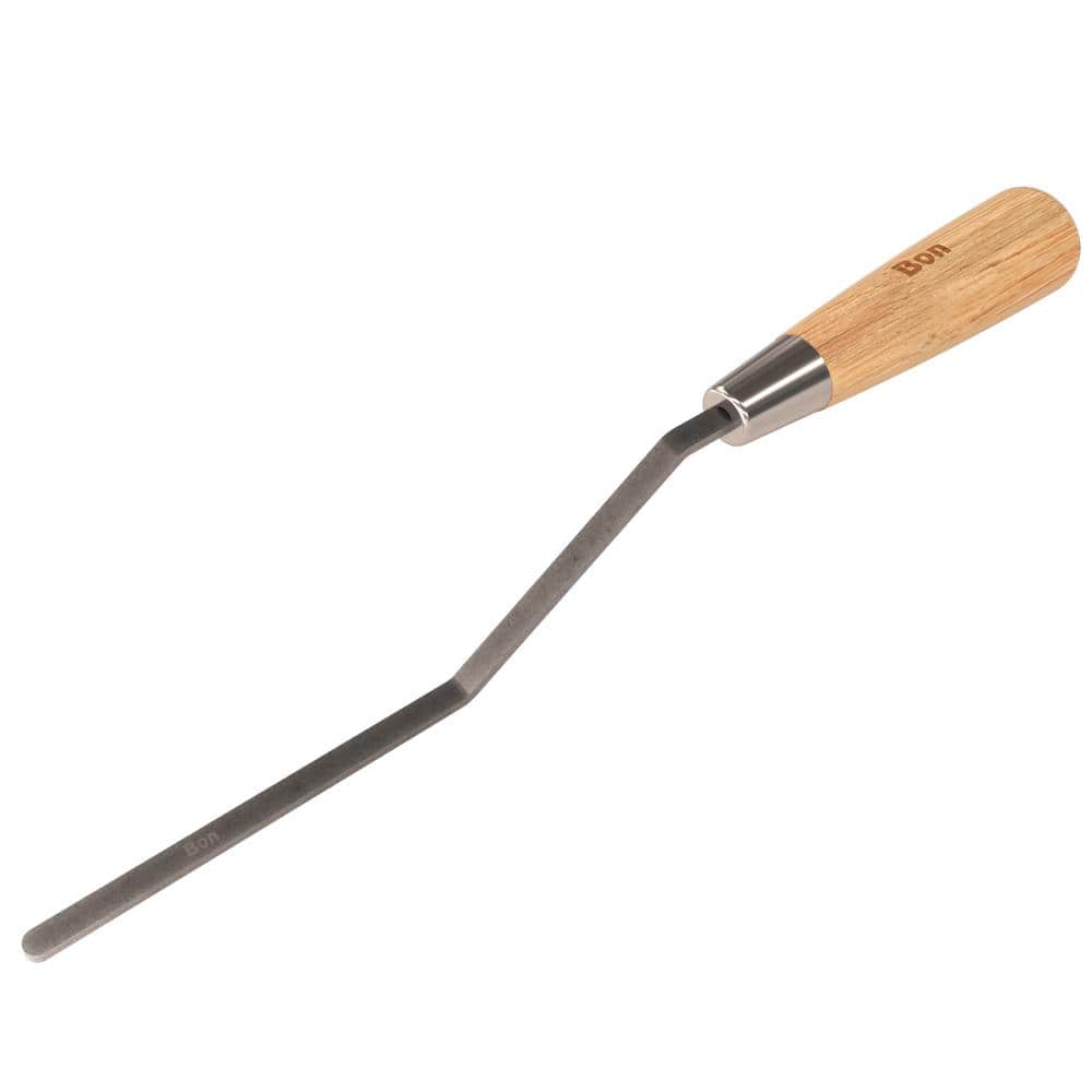 Bon Tool 4-5/16 in. x 3/8 in. Round End Stiff Carbon Steel Caulking/Tuck Pointer Trowel - Wood Handle