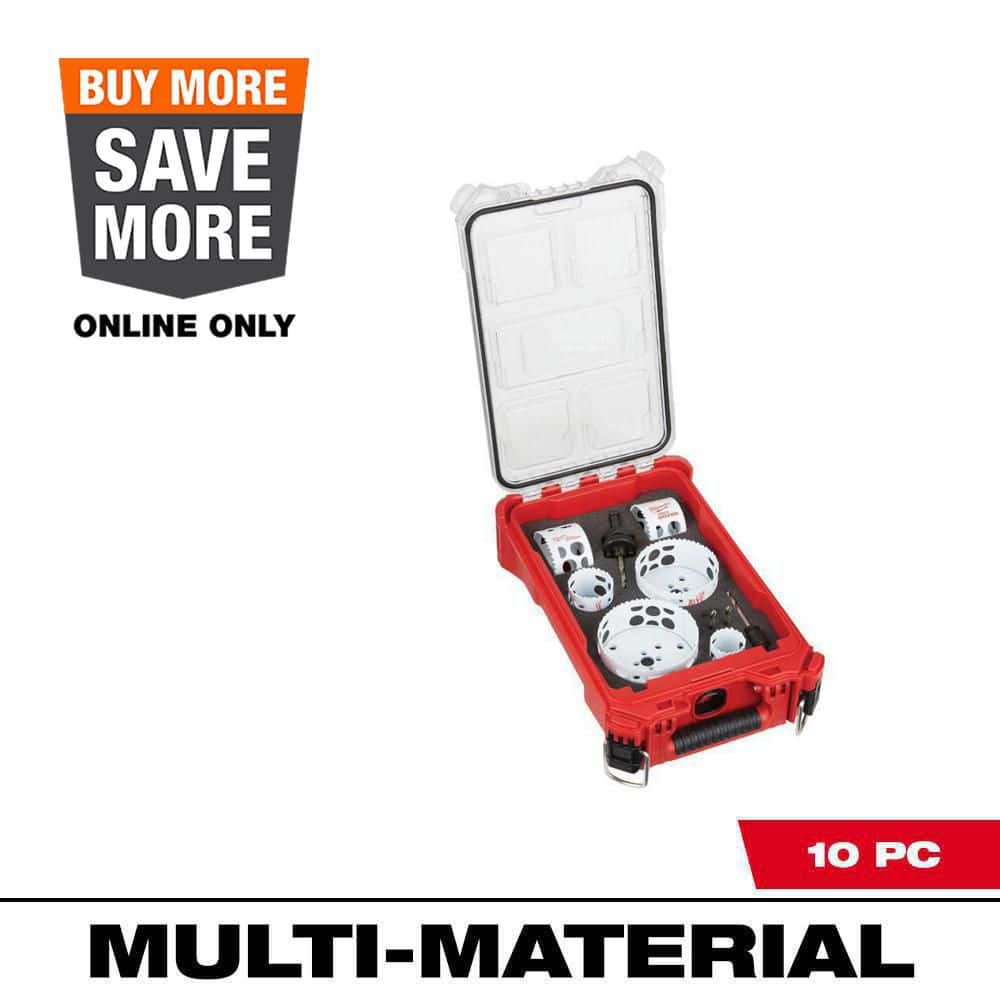 Milwaukee Hole Dozer General Purpose Hole Saws, BIG HAWG Carbide Hole Saw and Driver Bit Set w/PACKOUT Cases