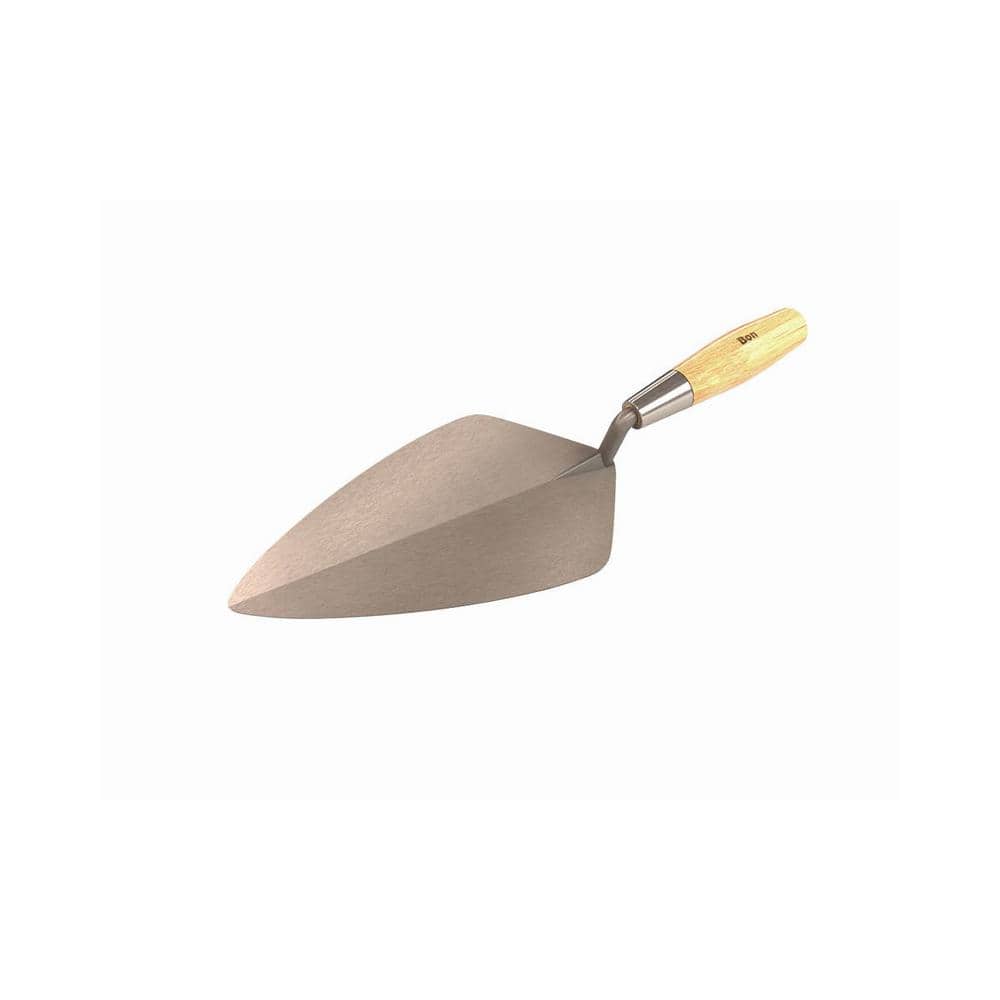 Bon Tool 10 in. x 4-7/8 in. Wide London Pro Carbon Steel Brick Masonry Trowel - Wood Handle