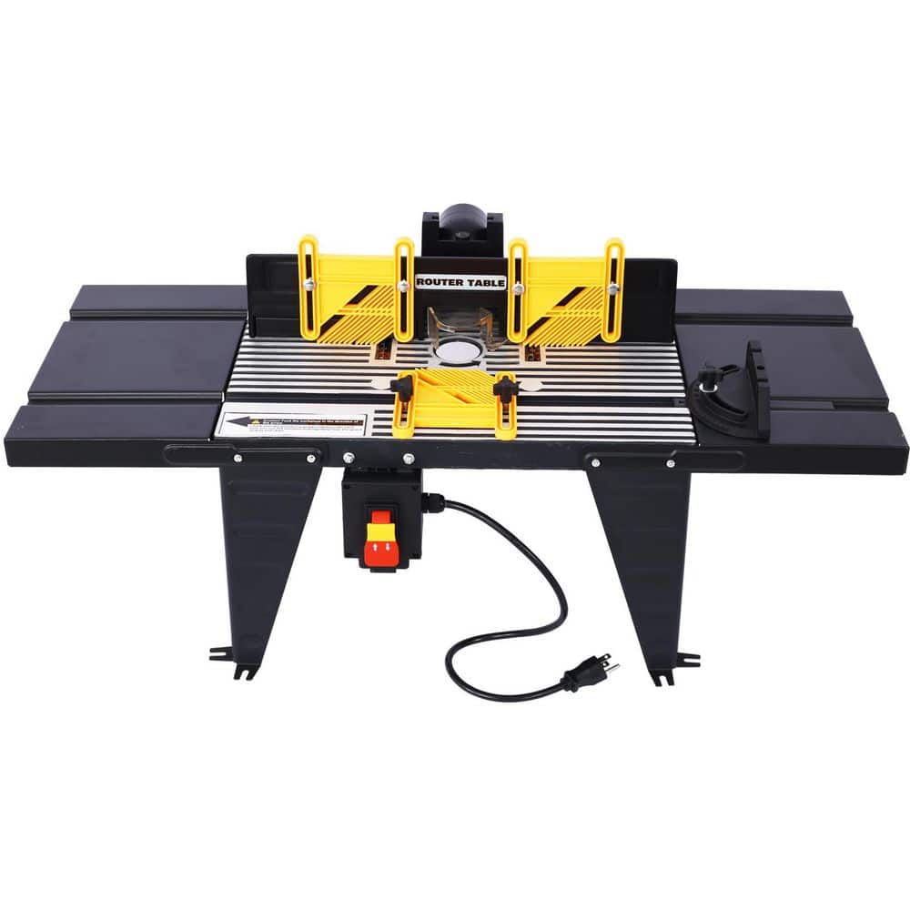 Busdays Electric Benchtop Router Table Wood Working Tool, Black