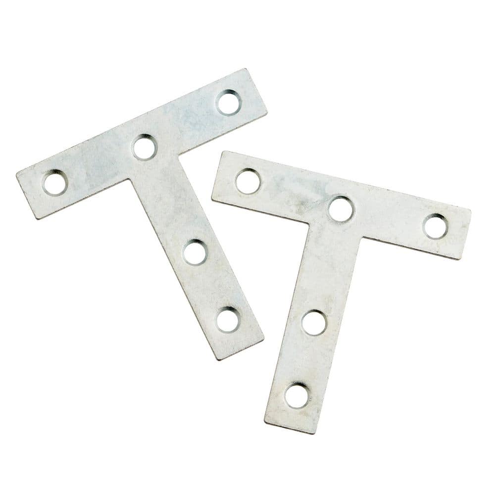 Everbilt (2-Pack) 3 in. x 3 in. Zinc-Plated T-Plate