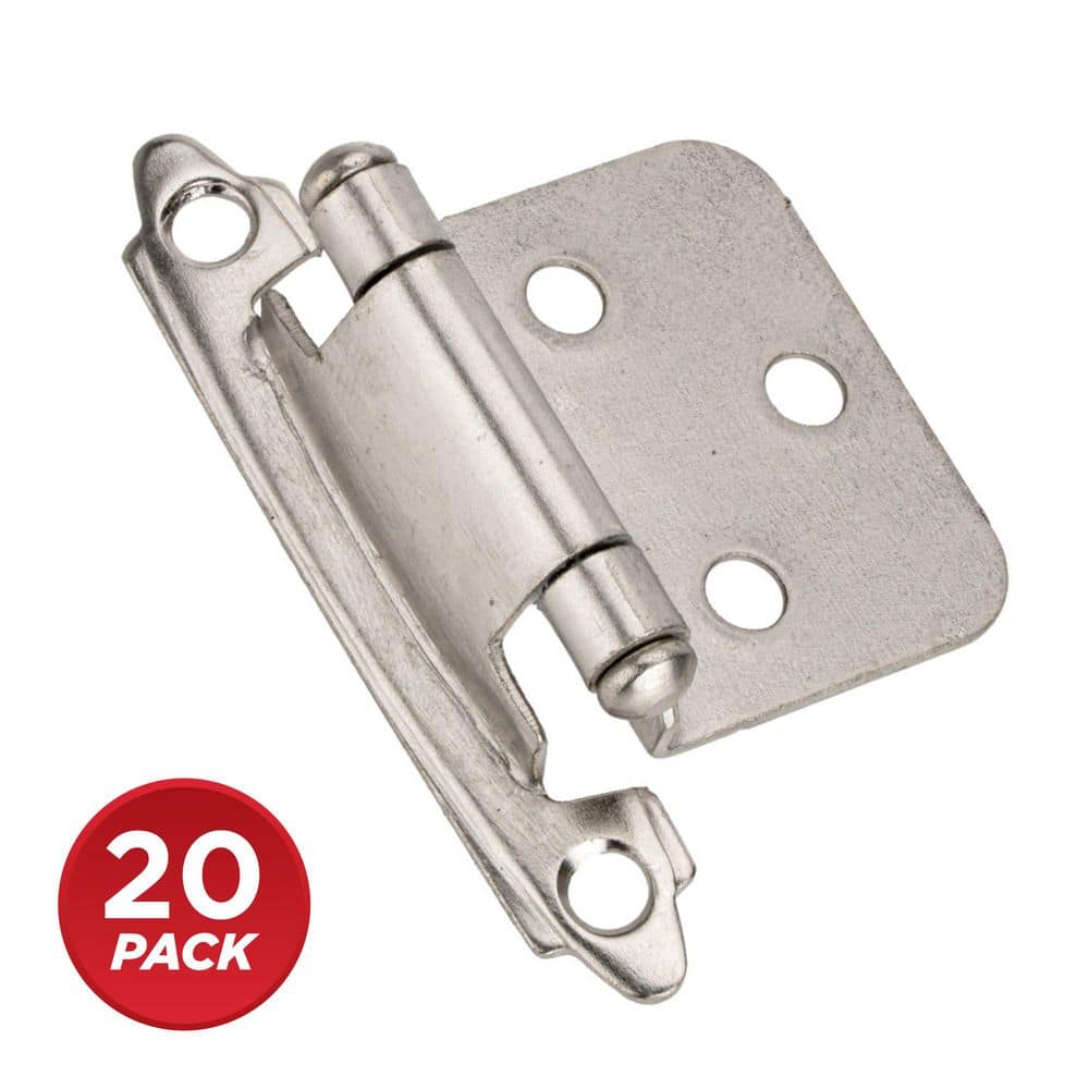 Richelieu Hardware (20-Pack) Brushed Nickel Semi-Concealed Self-Closing Variable Overlay for Face Frame Cabinet Hinge