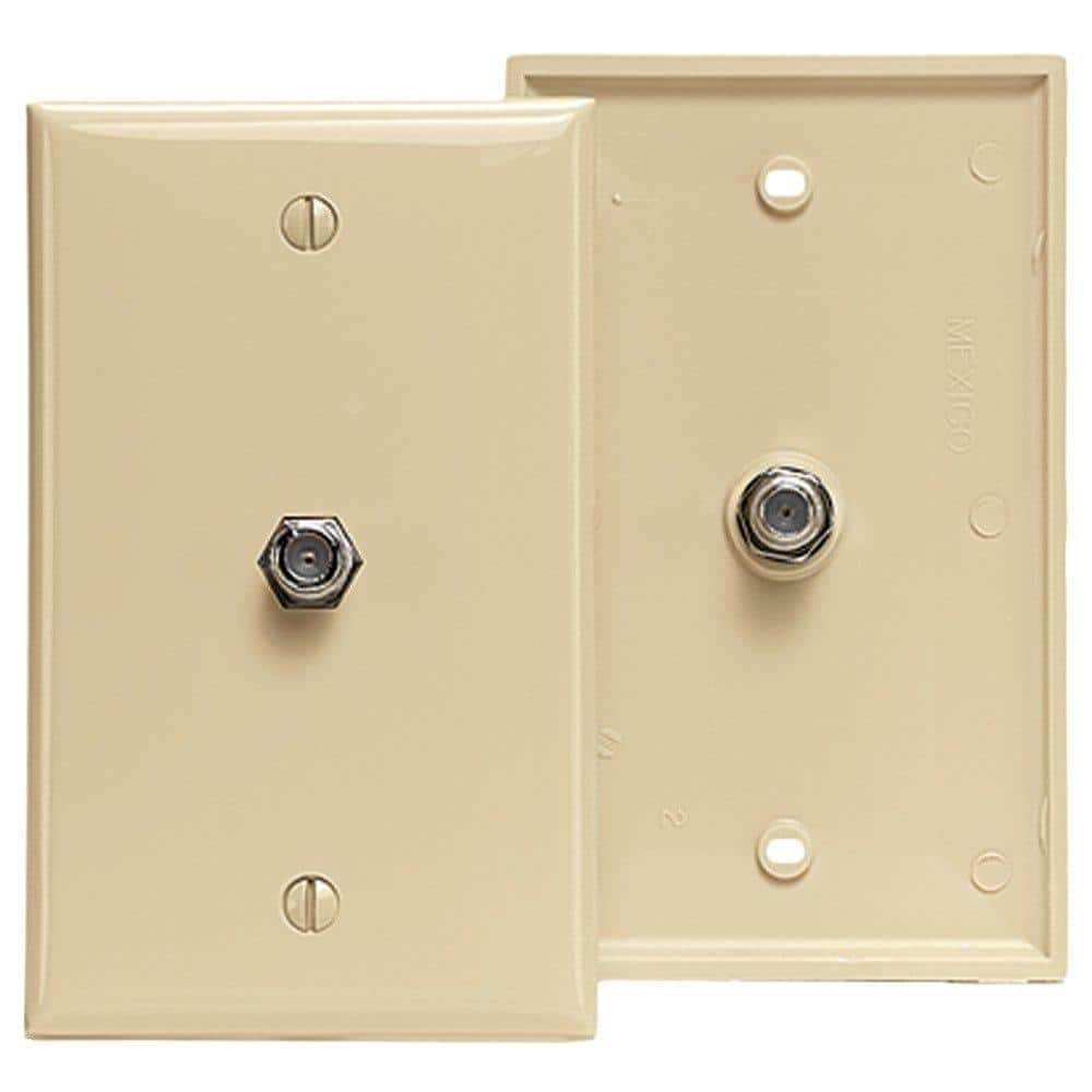 Leviton F-Connector Standard Video Wall Jack, Ivory 80781-I
